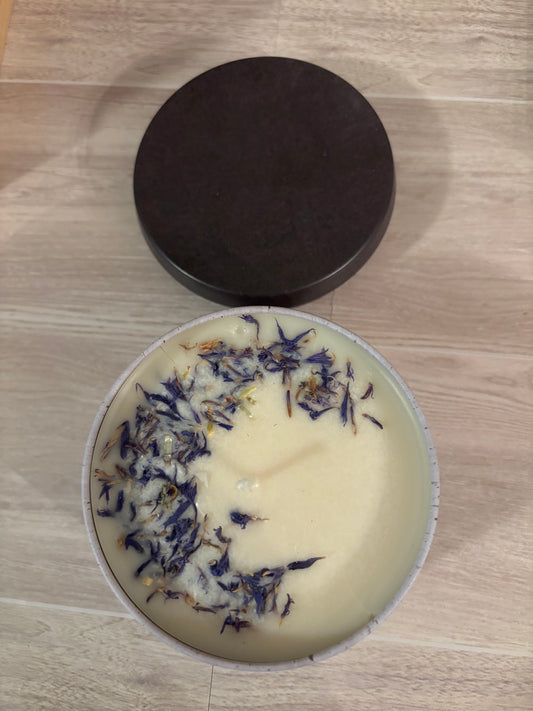 Hand poured Soy wax Candles w/ flower petals